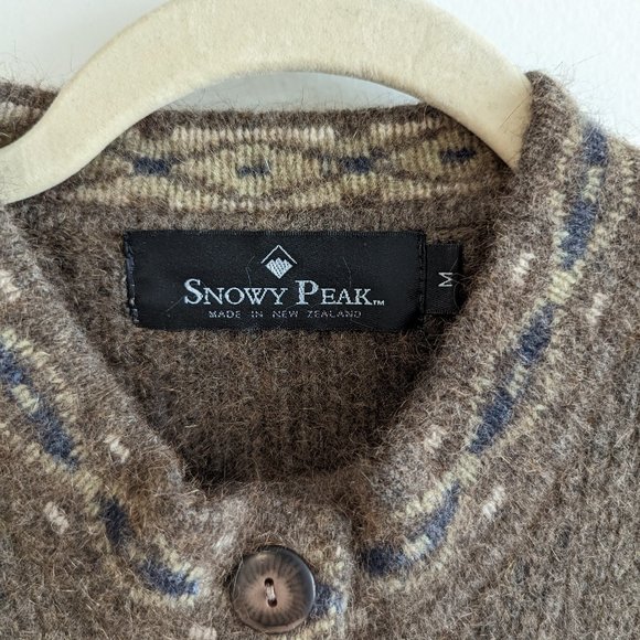 Snowy Peak Merino/Possum Blend New Zealand Sheep cardigan sz M - Picture 3 of 5